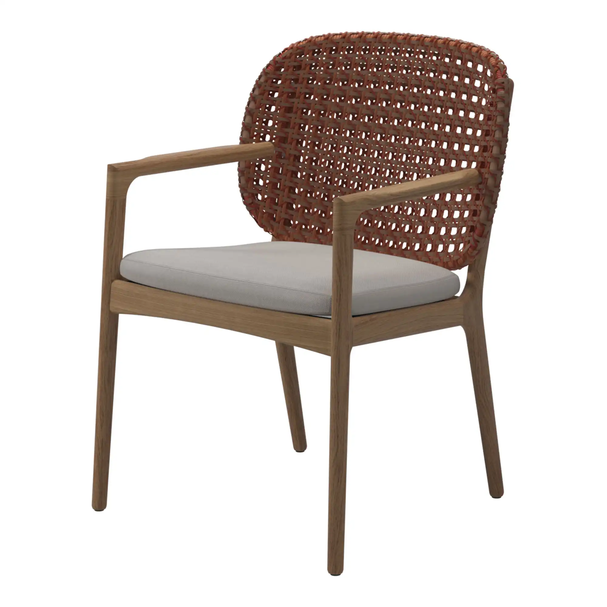 Kay Dining Chair with Arms Copper/ Bone