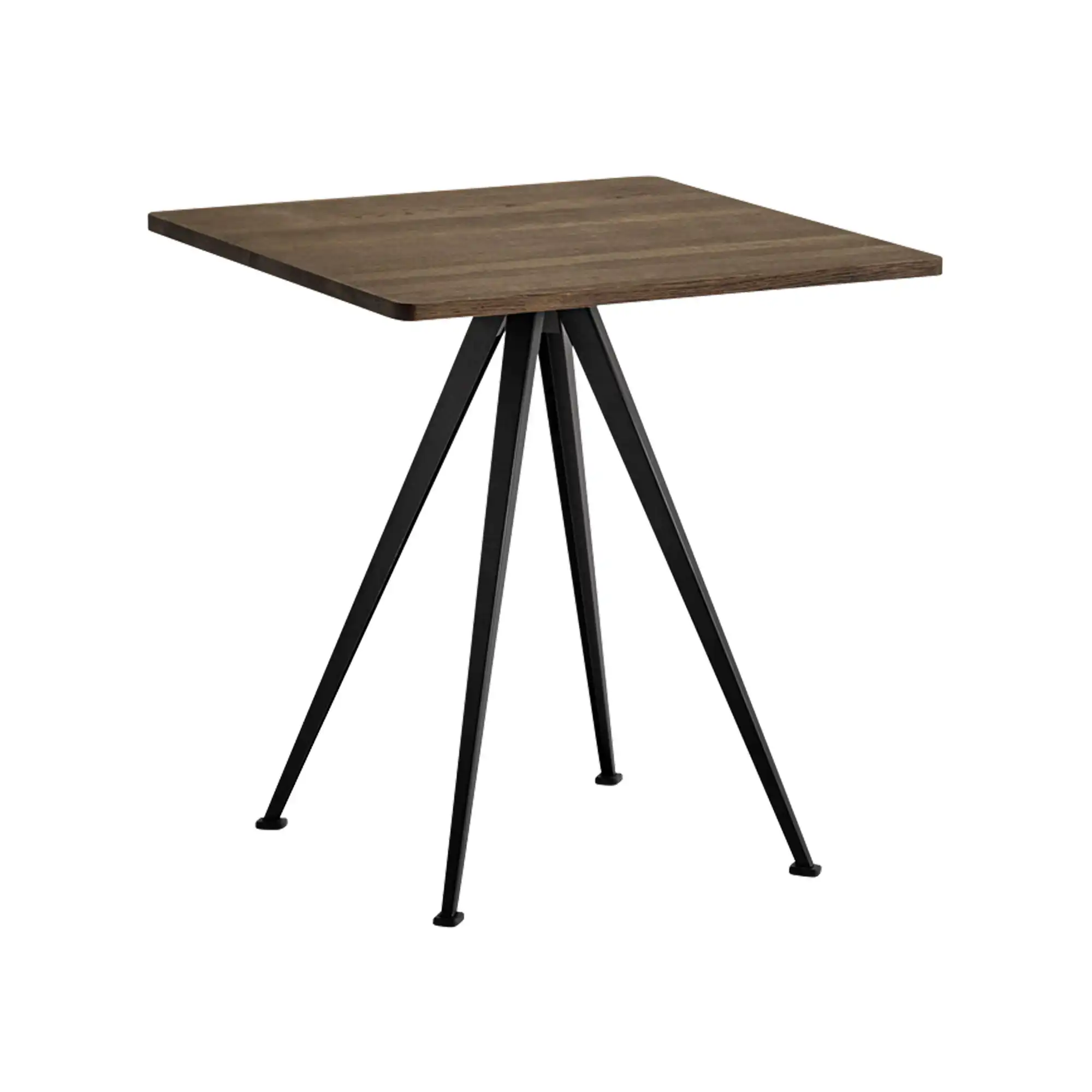 Pyramid Café Table 21 - Black Base - Smoked Oak - 70x70 cm