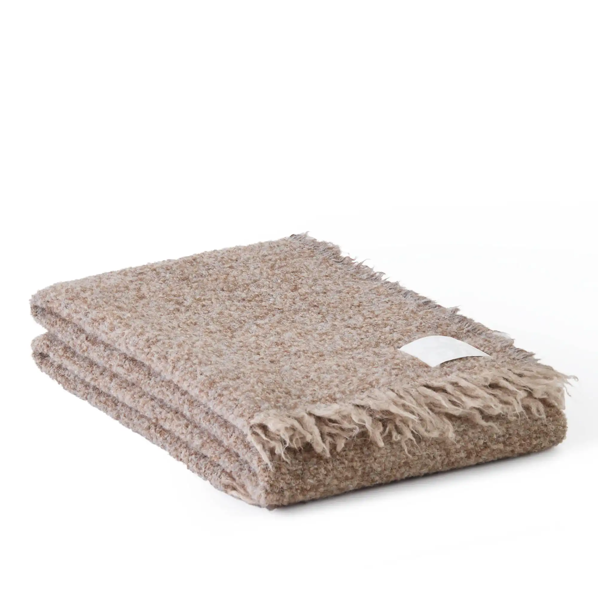 Alpaca Bouclé Throw Walnut Brown