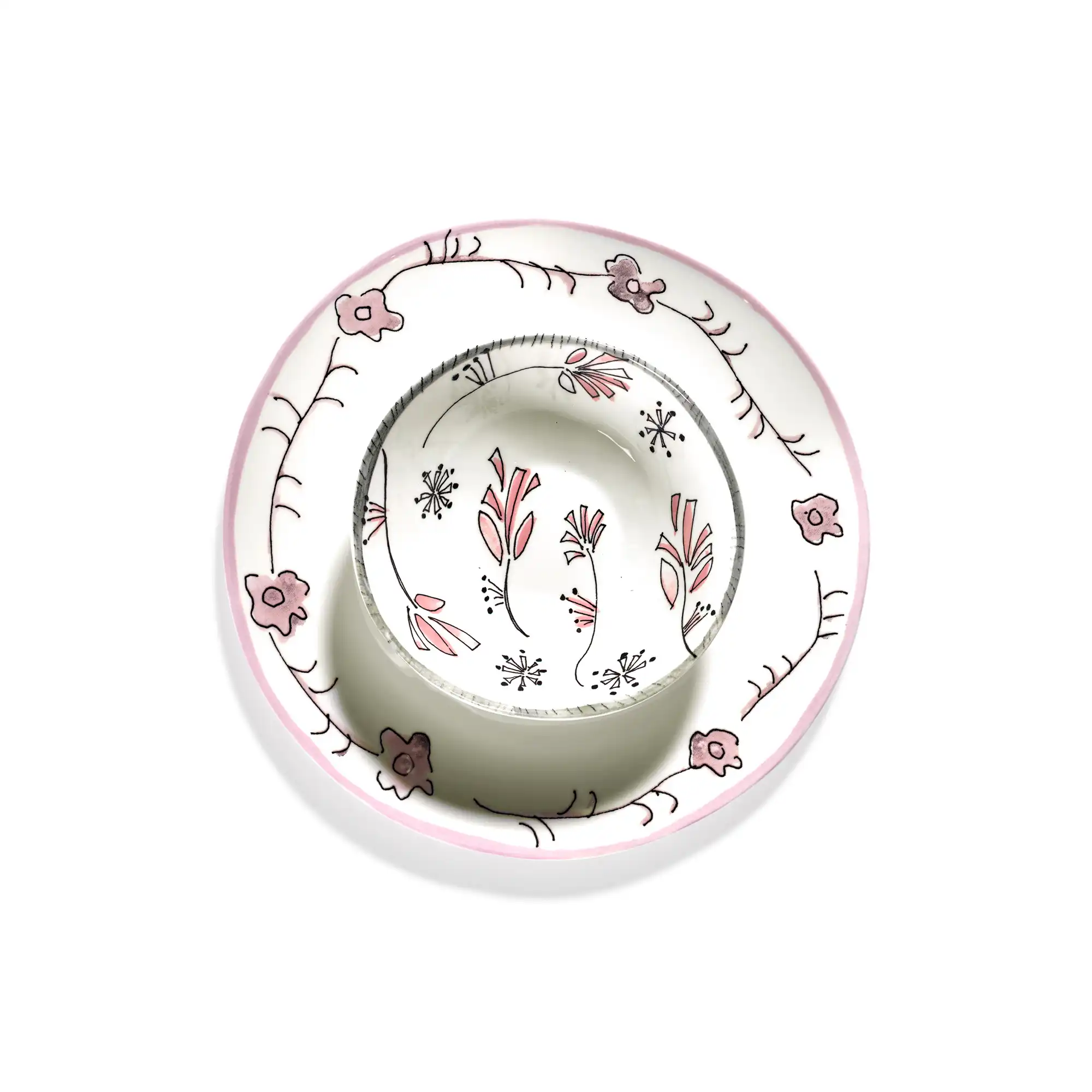 Low Bowl S Fiore Rosa - Set of 2