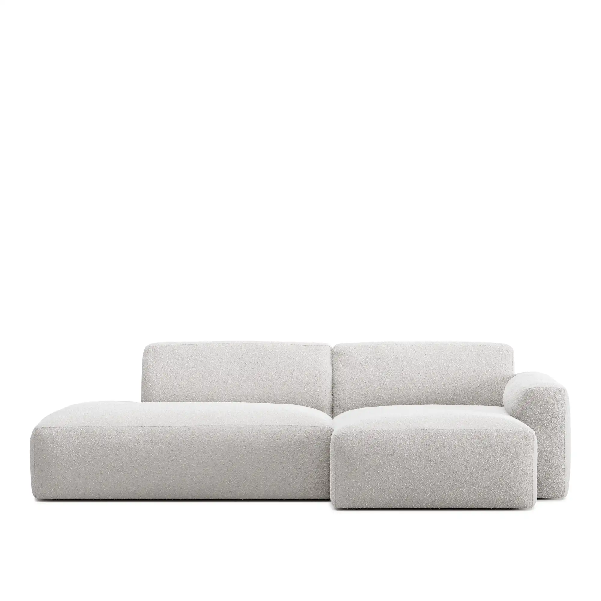 Brick 2-Seater Chaise Lounge Open End Left - Ascot White