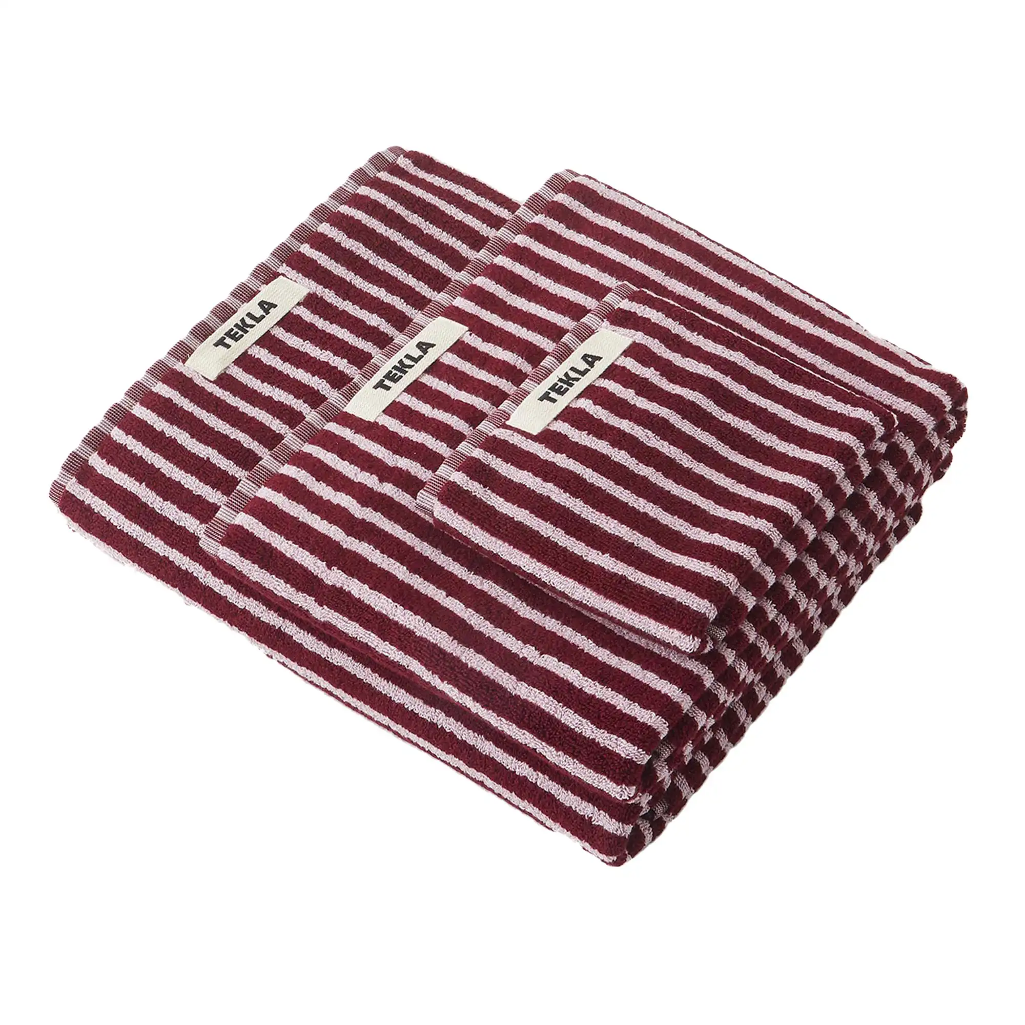 Terry Towel Striped Red  Rose