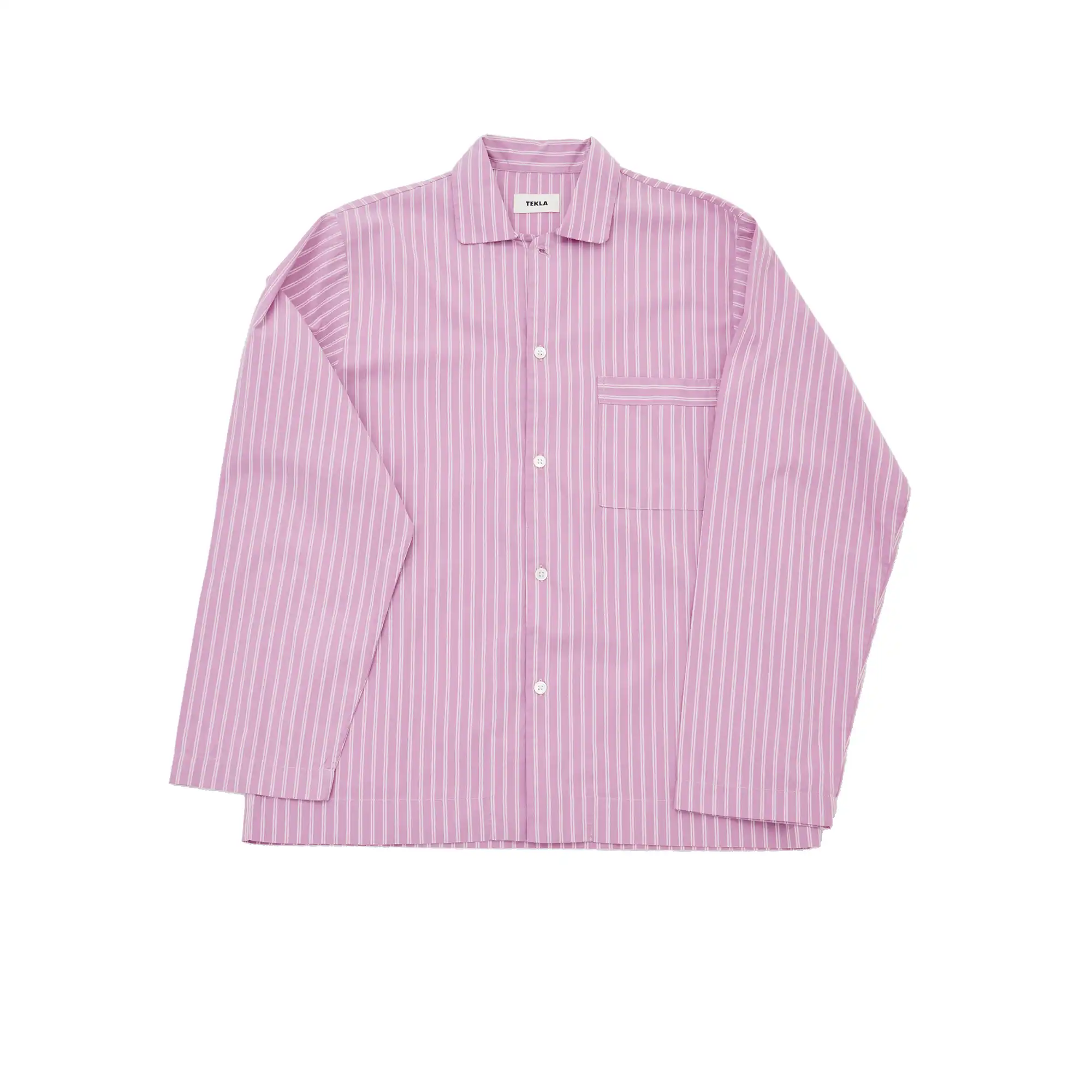 Poplin Pyjamas Shirt Purple Pink Stripes