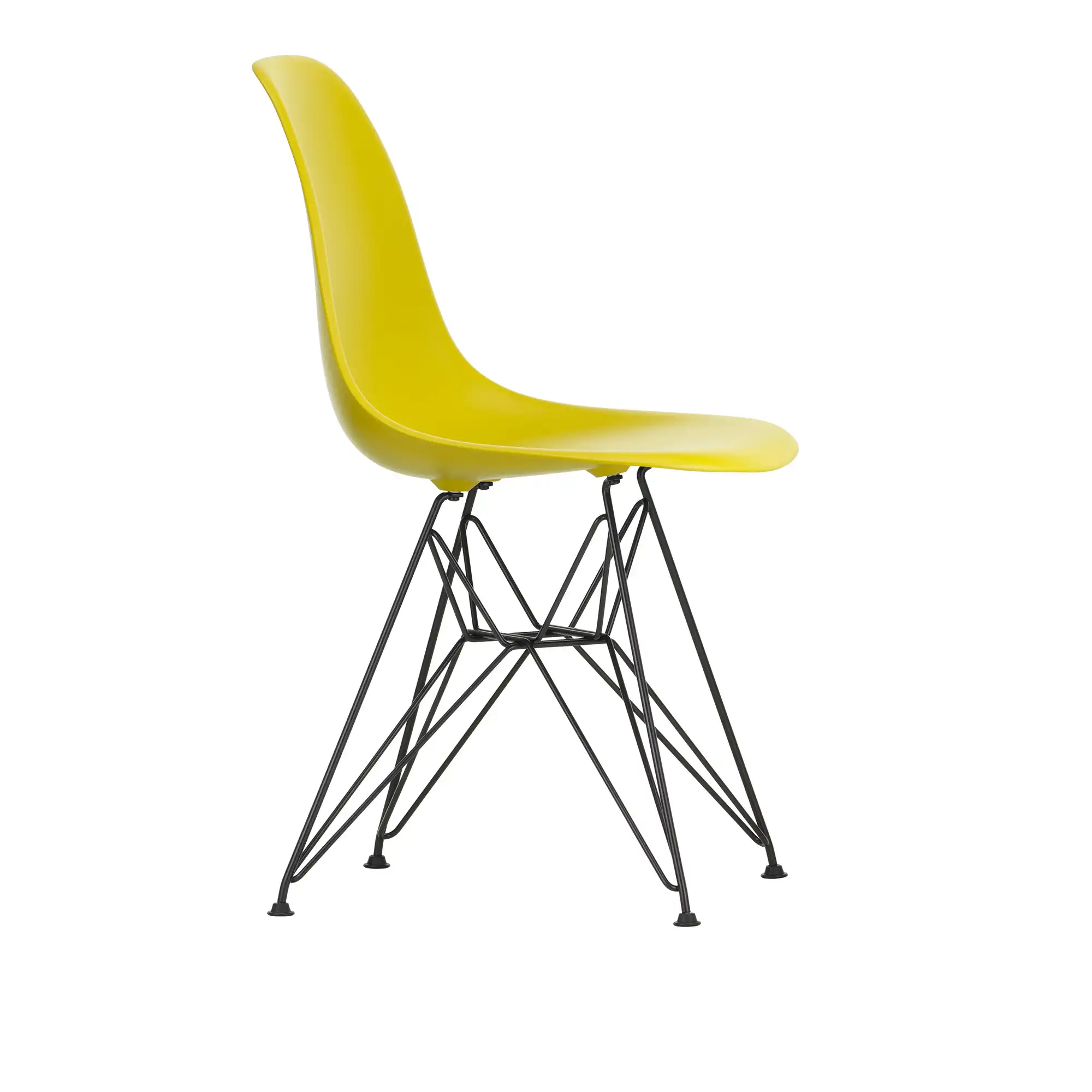 Eames Plastic Chair DSR 34 Mustard Basic Dark Base