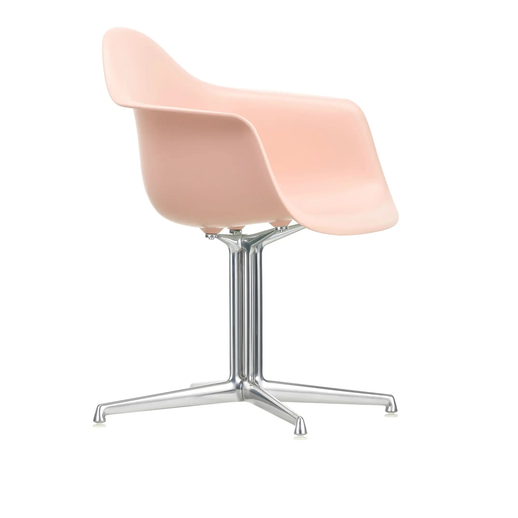 Eames Plastic Armchair DAL 41 Pale Rose Aluminium Polished