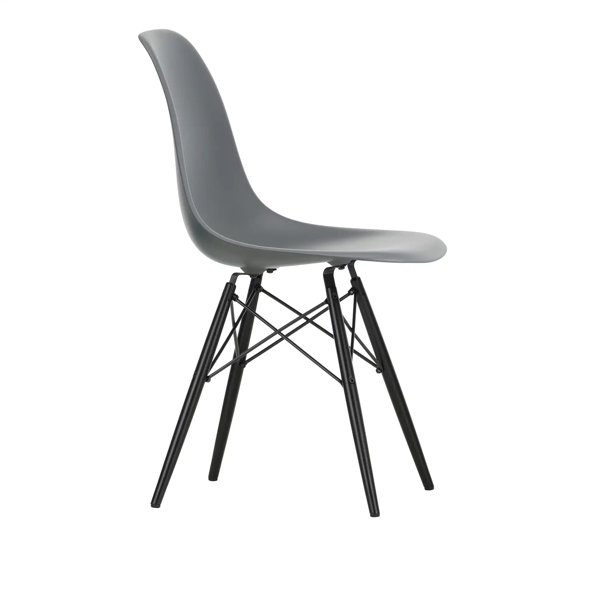 Eames Plastic Chair DSW - 56 Granite Grey/Black Maple