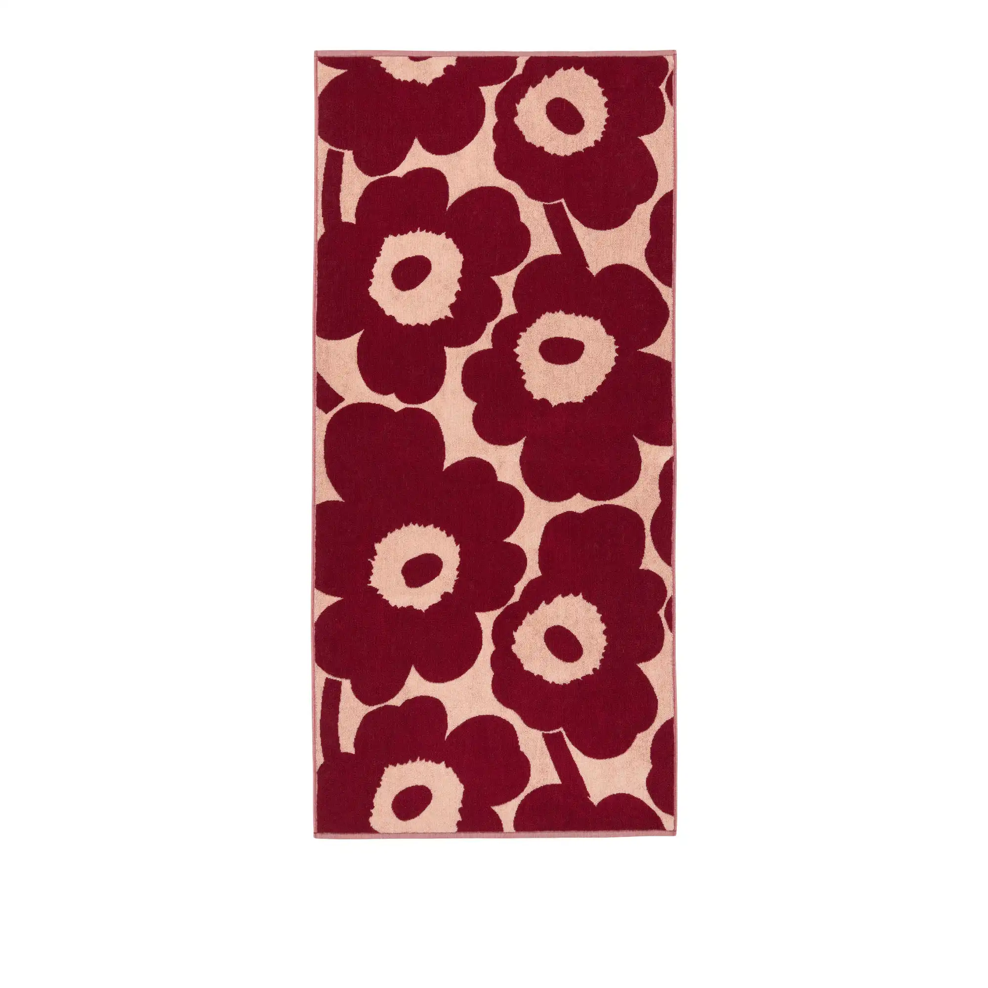 Unikko Bath Towel 70x150 cm Pink, Dark Cherry