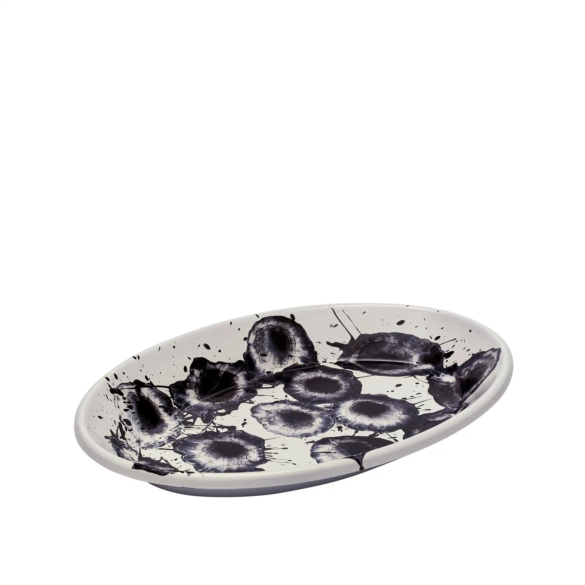 Floral Madness Oval Plate - Black