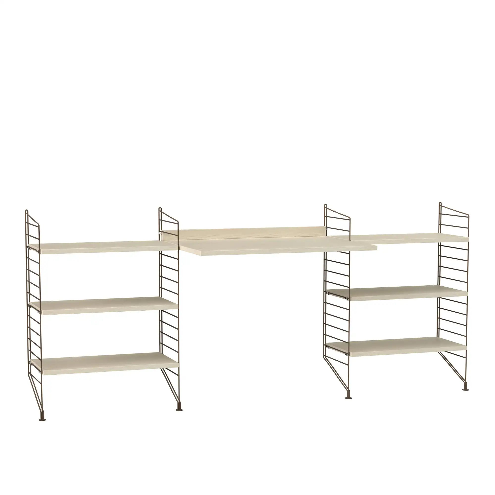 Kontor hyllsystem D ask/brun