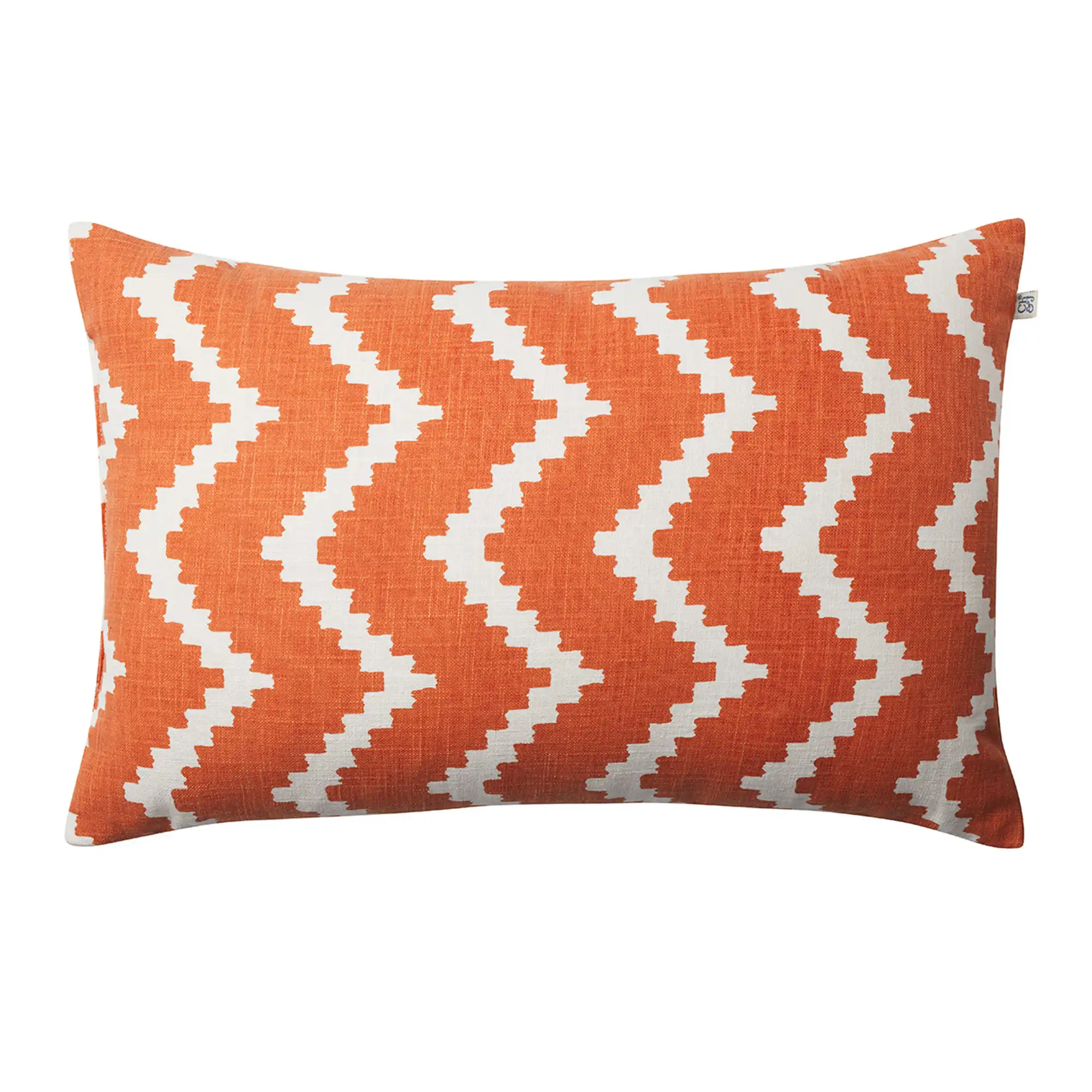 Ikat Sema Outdoor Cushion - Apricot Orange/Off White