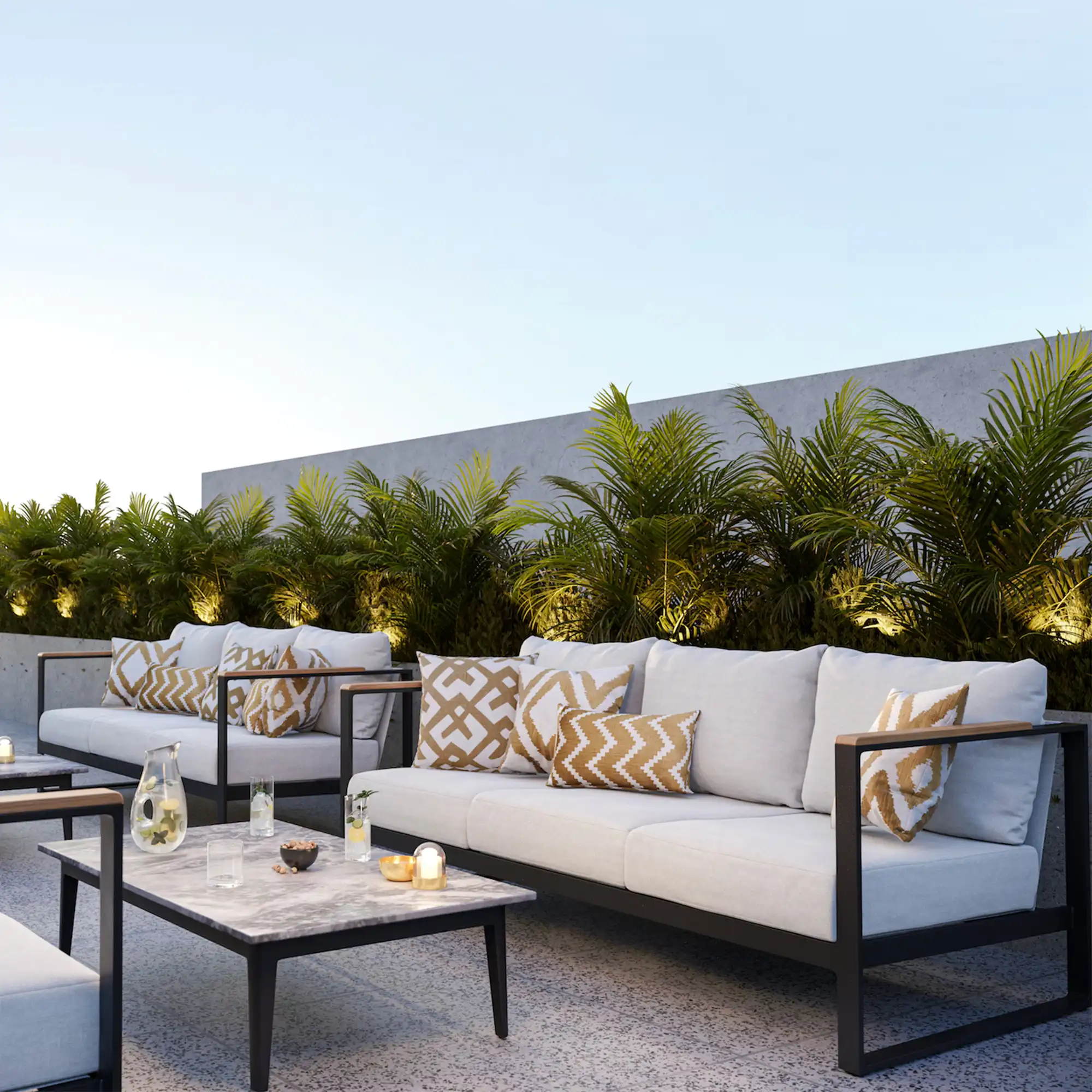 Diamond Outdoor Cushion 50x50 cm - Beige/Off White