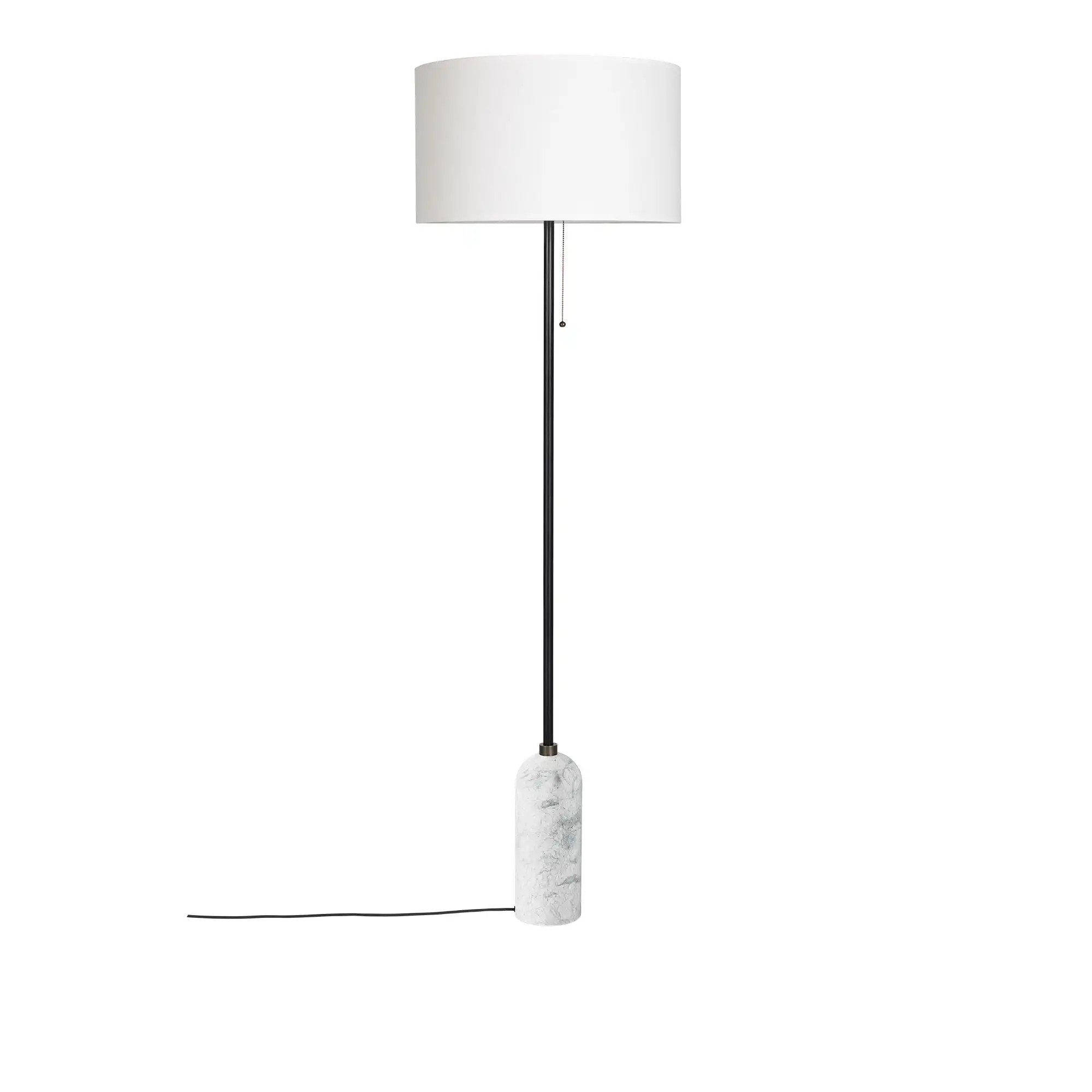 Gravity Floor Lamp, White Marble/White