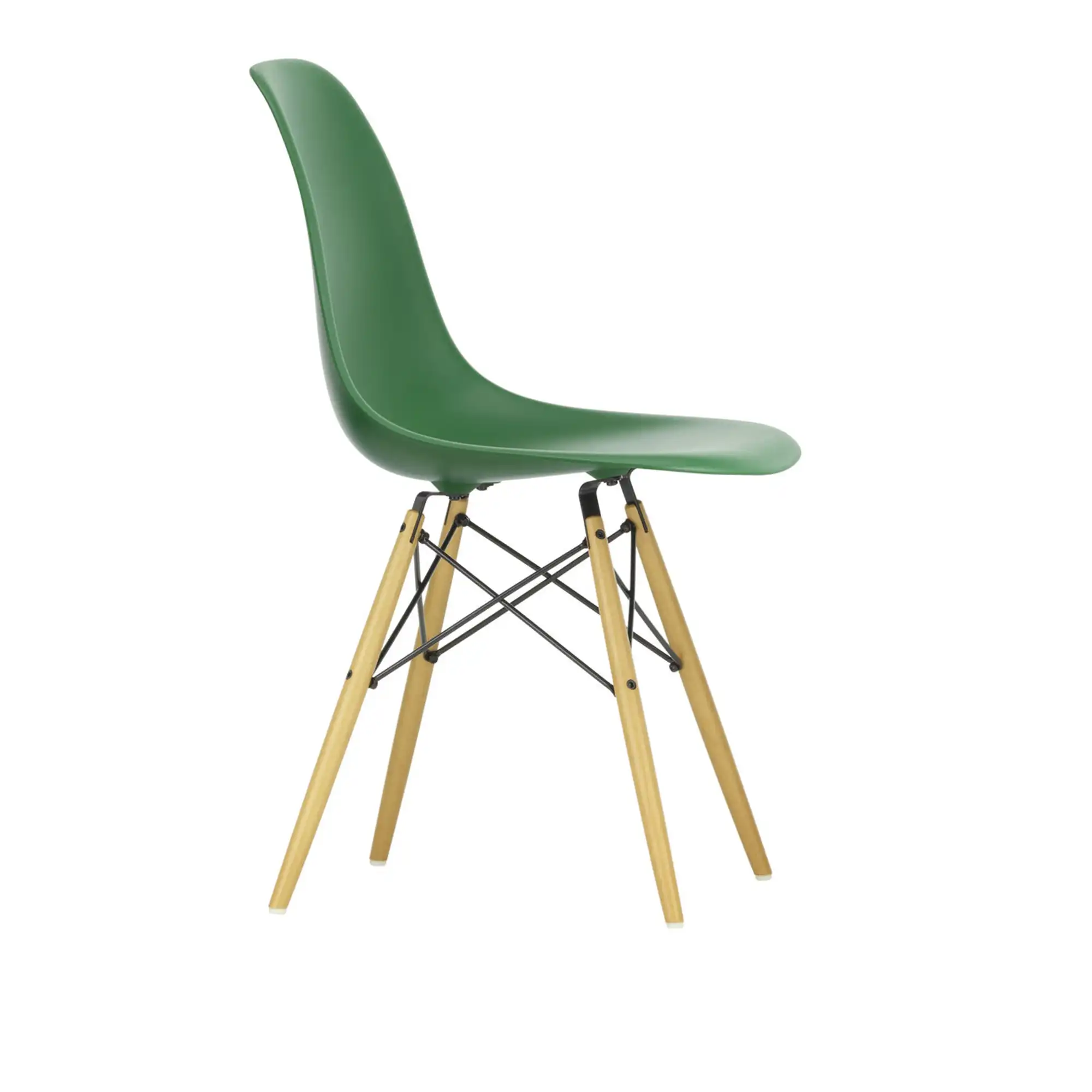 Eames RE Plastic Chair DSW 17 Emerald, Golden Maple