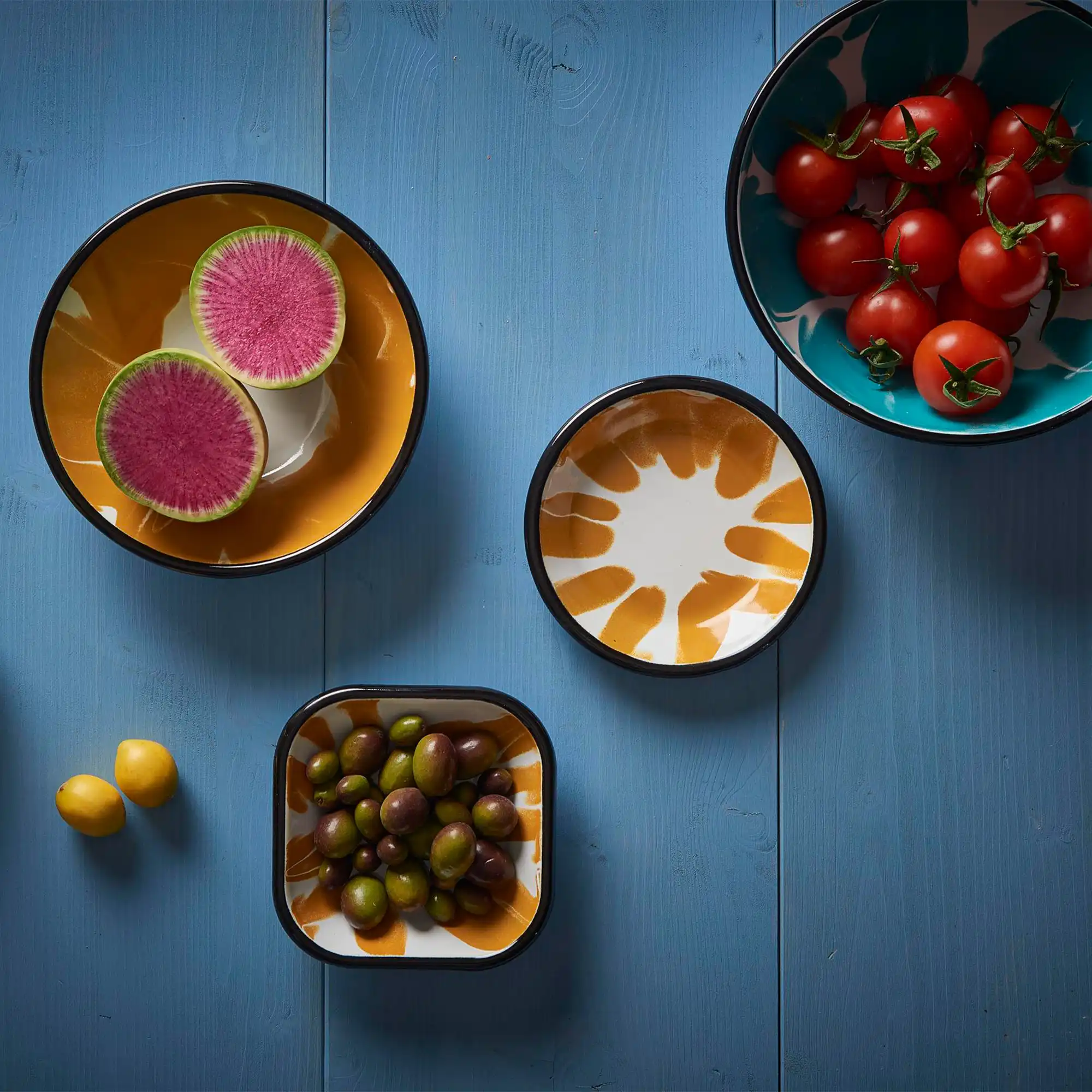 A Little Color Round Meze Plate - Turquoise Green