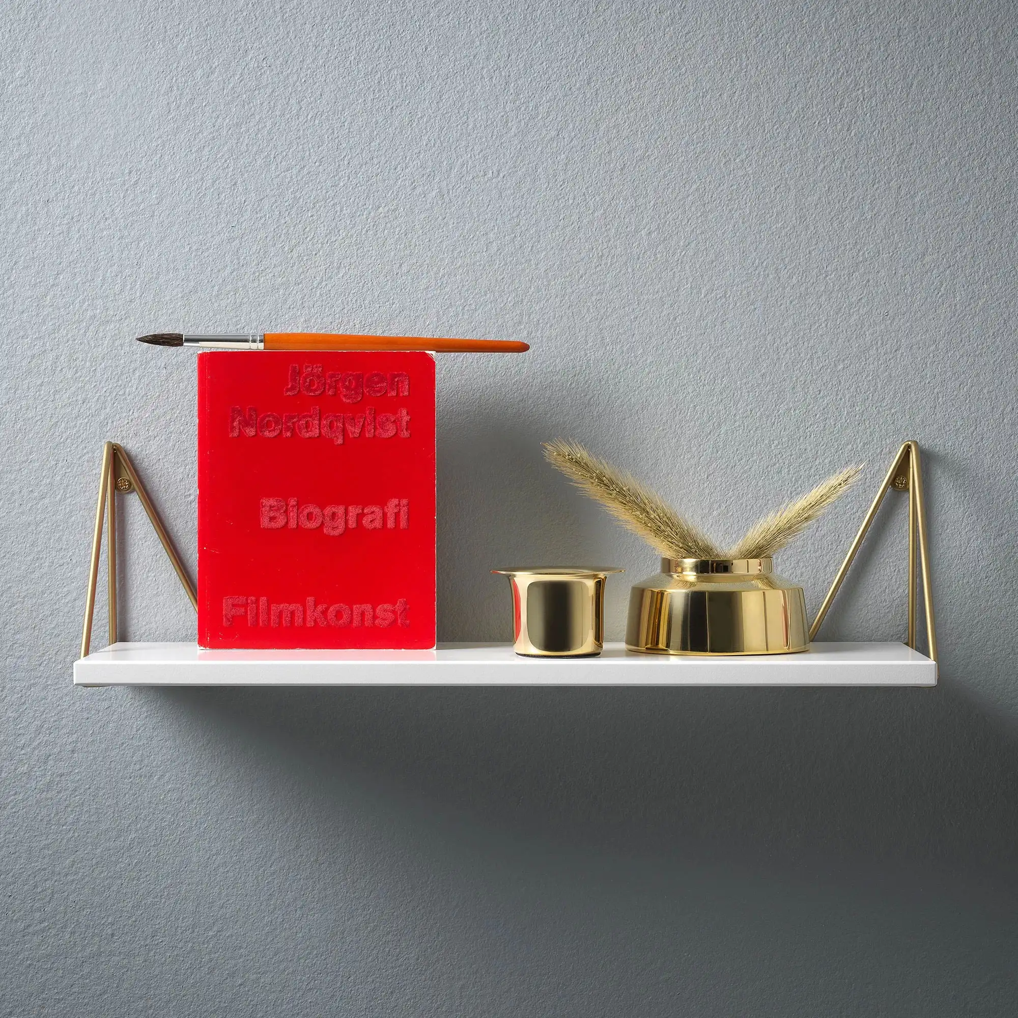 Pythagoras XS Shelf White/ Brass Matte