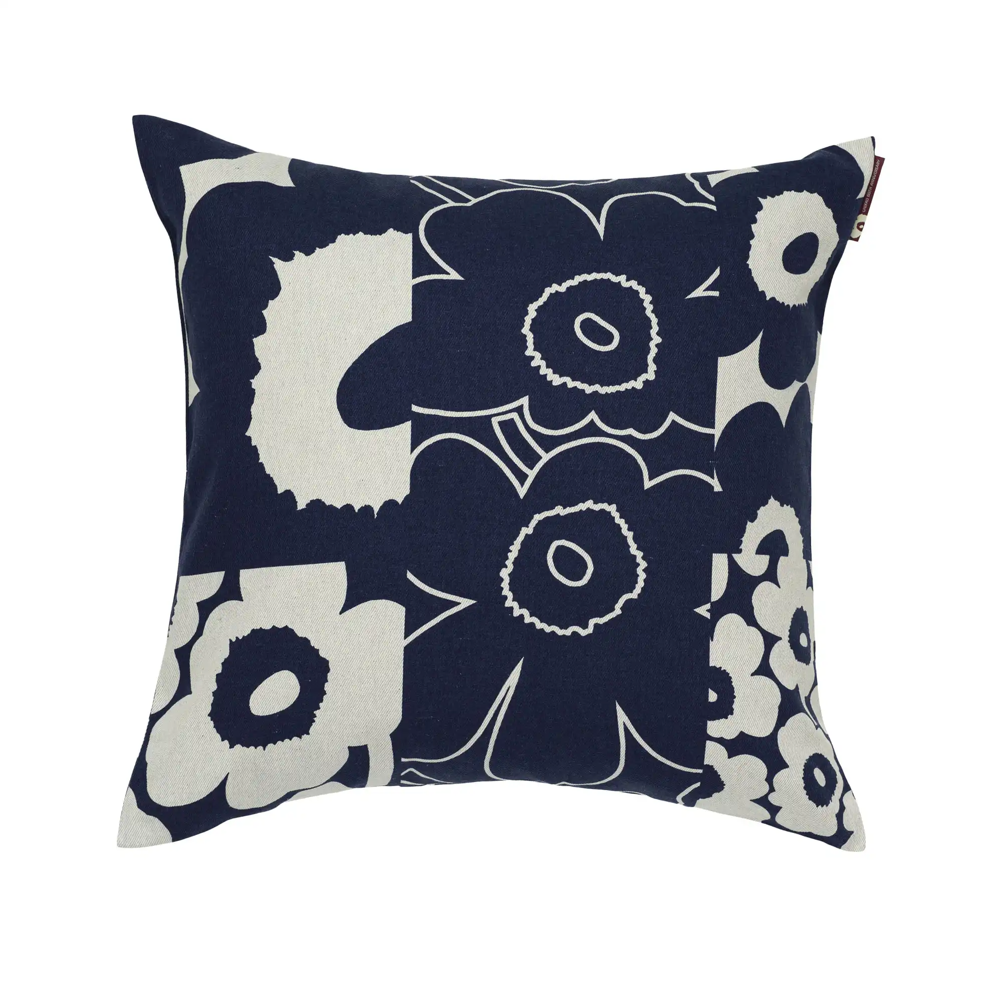 Unikko Kollaasi Cushion Cover 50x50 Linen, Dark Blue