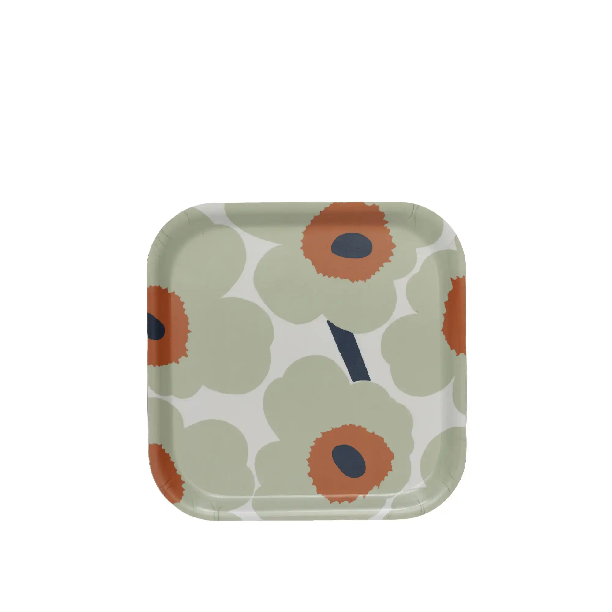 Unikko Tray 20x20 cm Off White, Sage, Orange