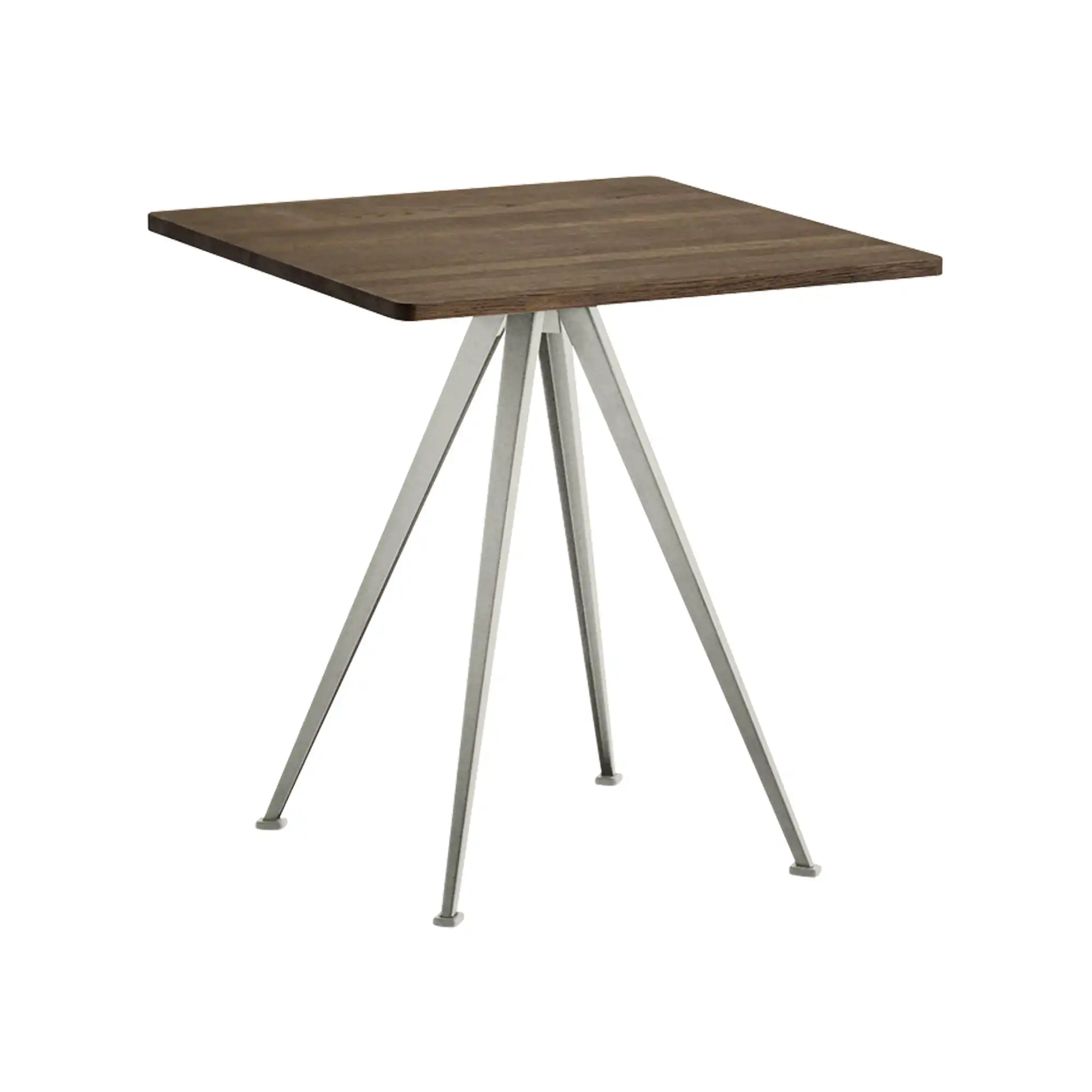 Pyramid Café Table 21 - Beige Base - Smoked Oak - 70x70 cm