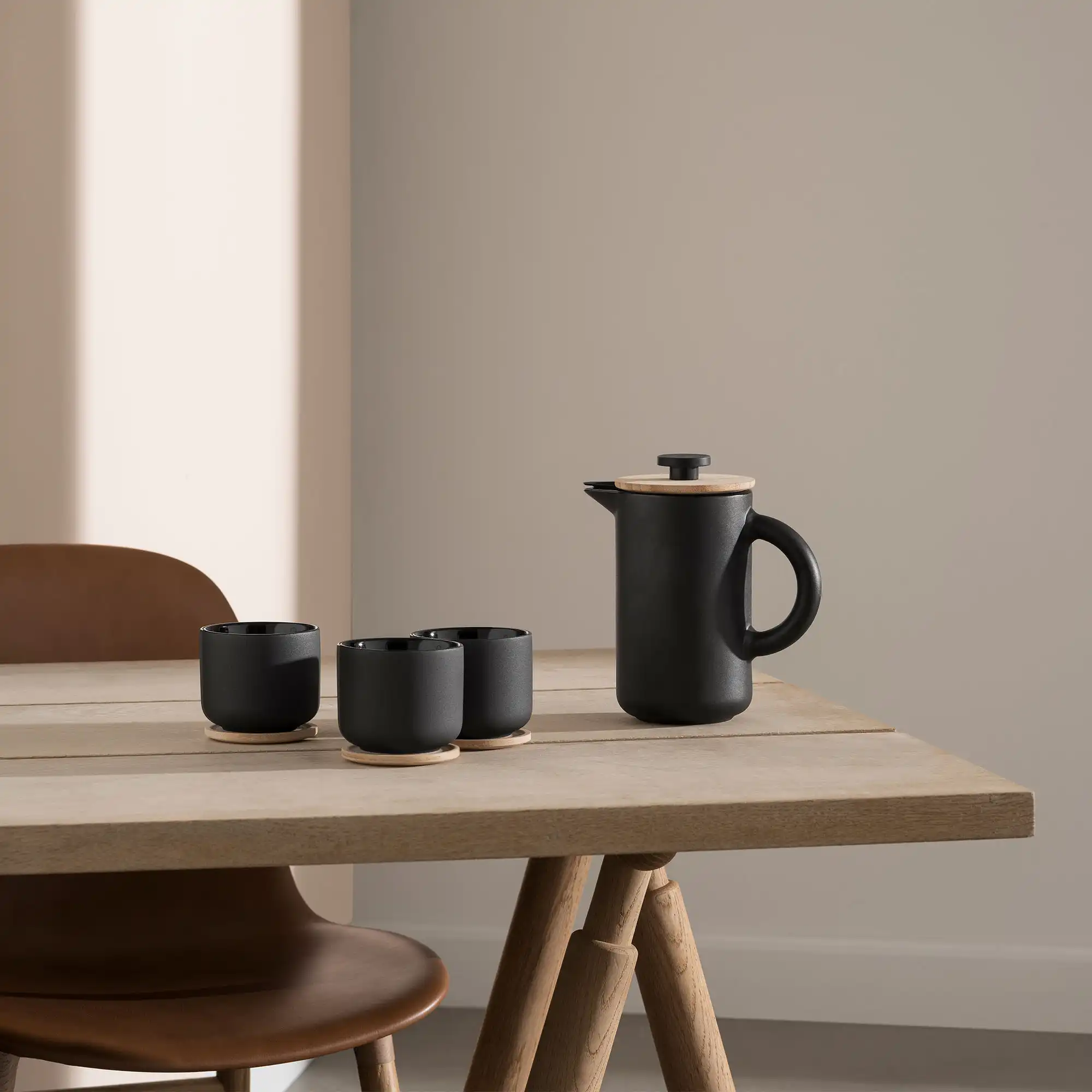 Stelton Theo Mugg Med Underlägg 0,2 L Black