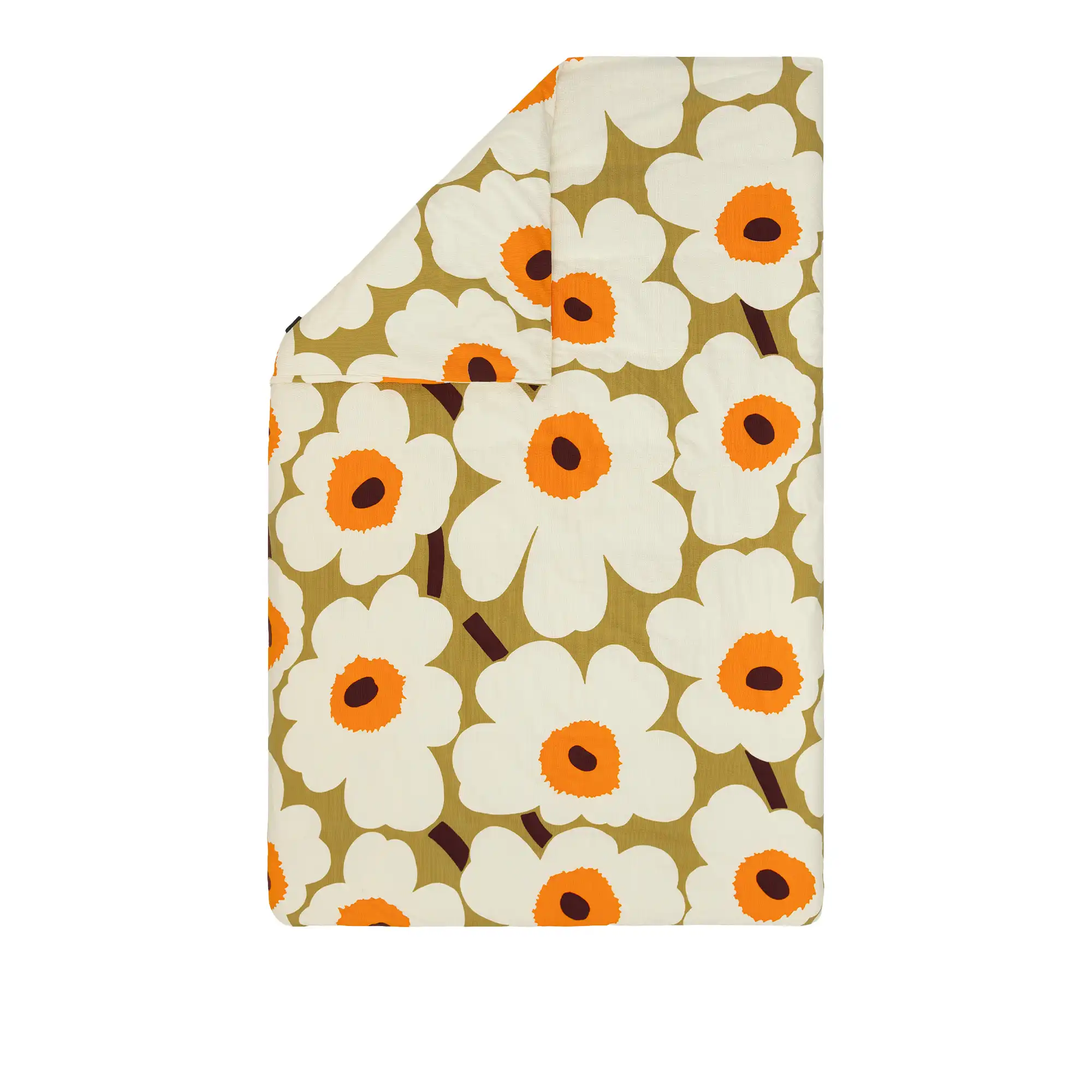 Unikko påslakan Caramel, Cream & Warm Orange