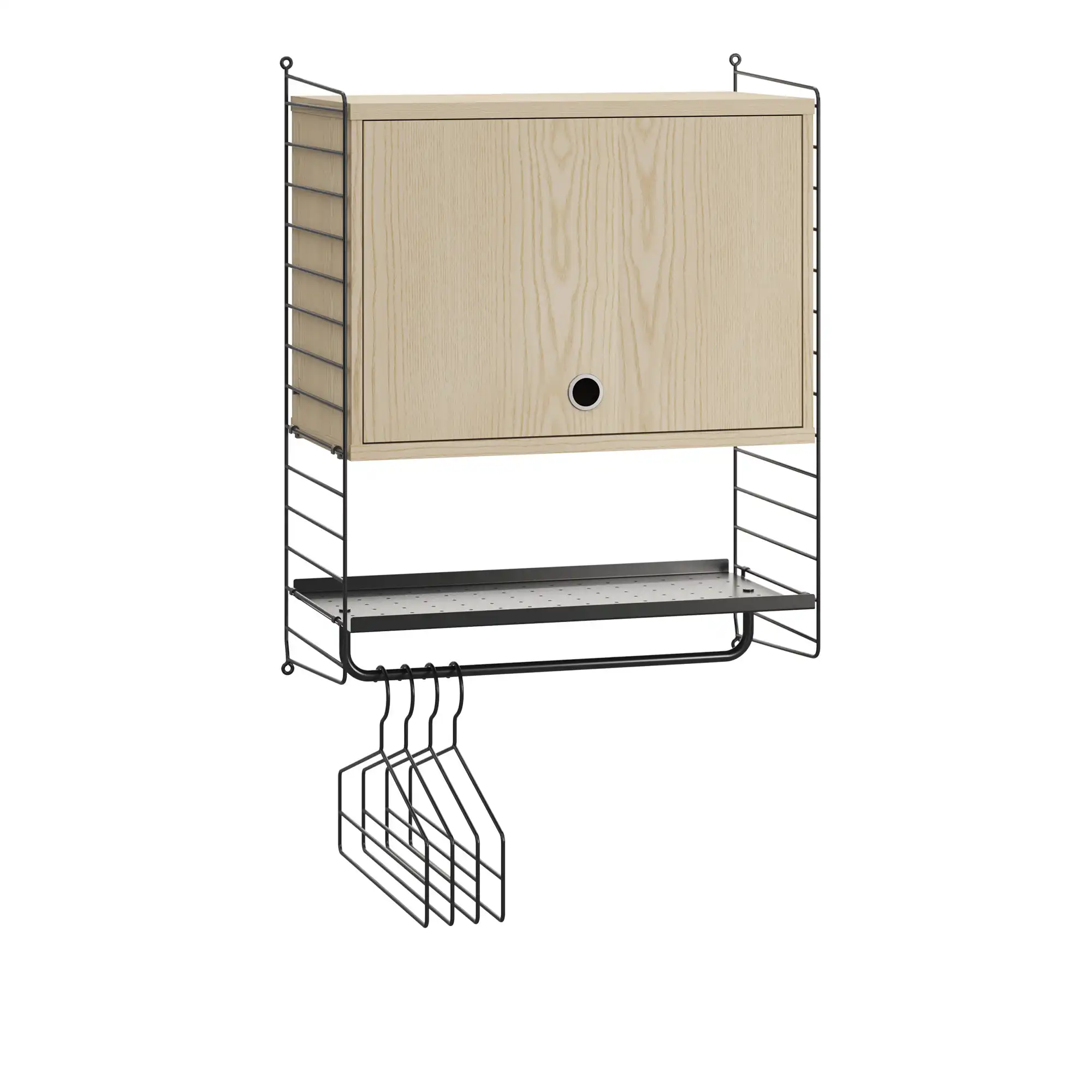 Hall hyllsystem V ask/svart
