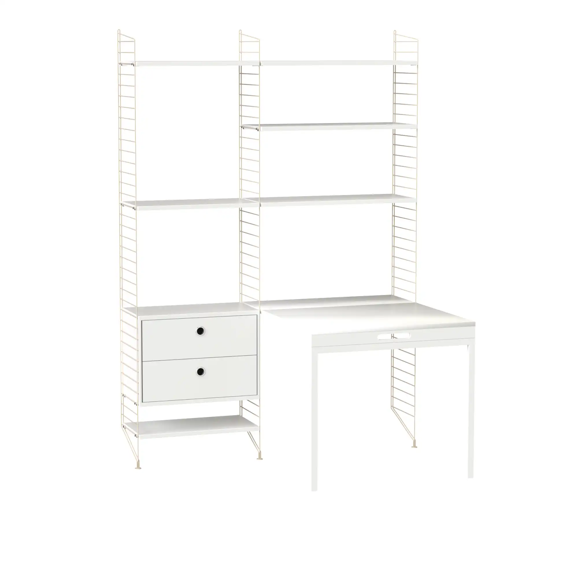 Kontor hyllsystem E vit/beige