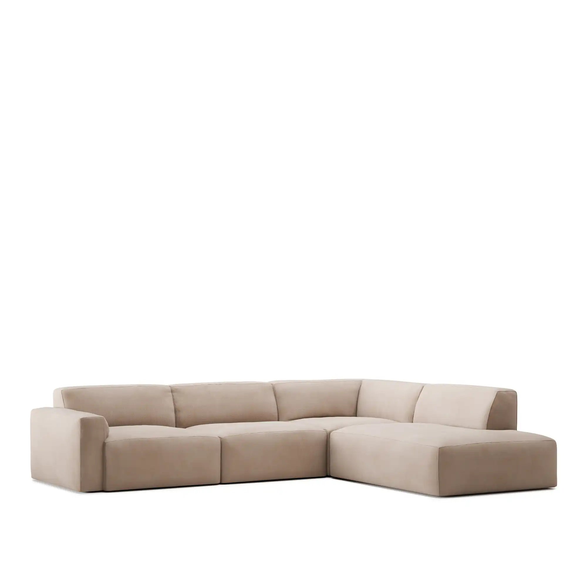 Brick 4-Seater Corner Open End Right - Shadow Beige