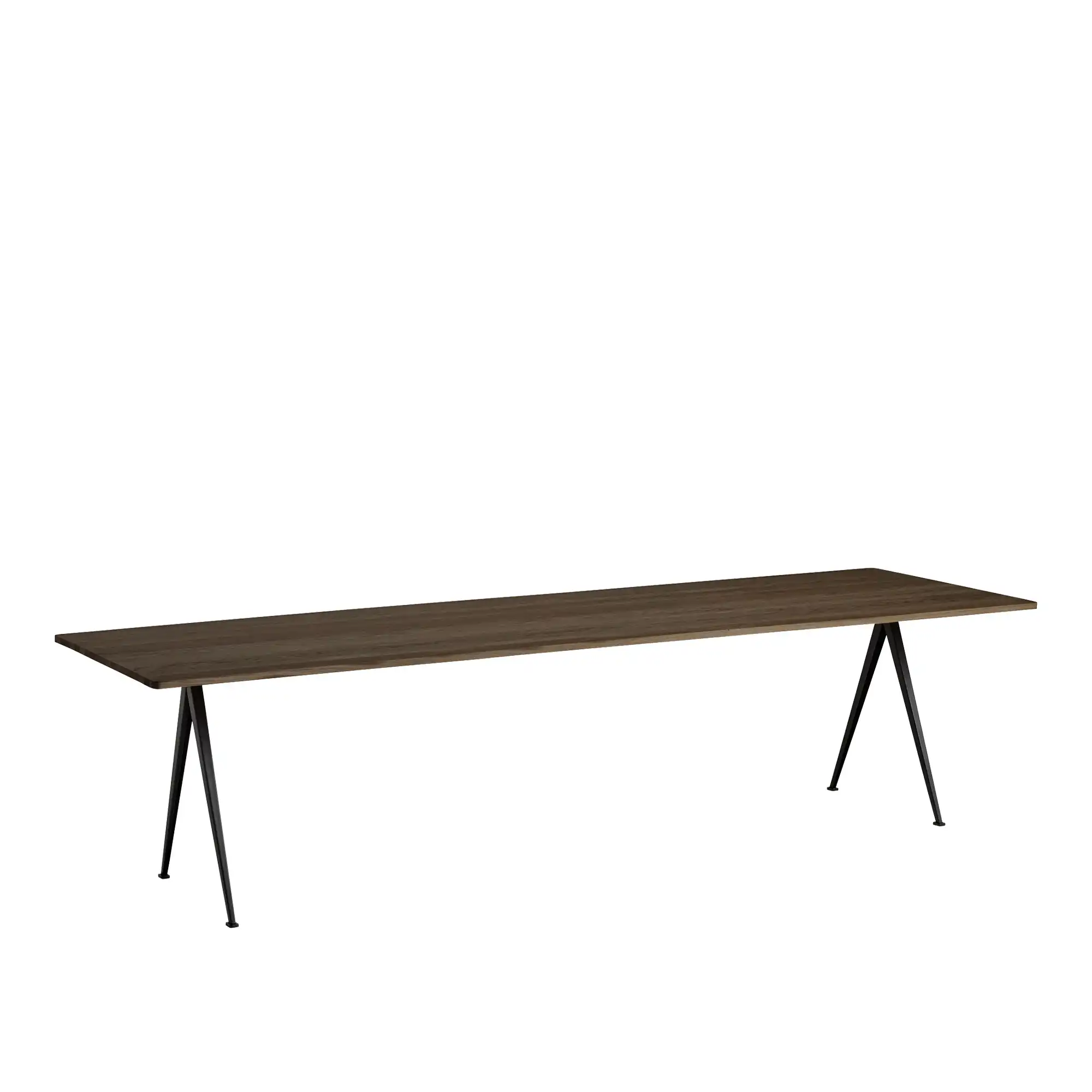 Pyramid Table 02 - Black Base - Smoked Oak - 300x85 cm