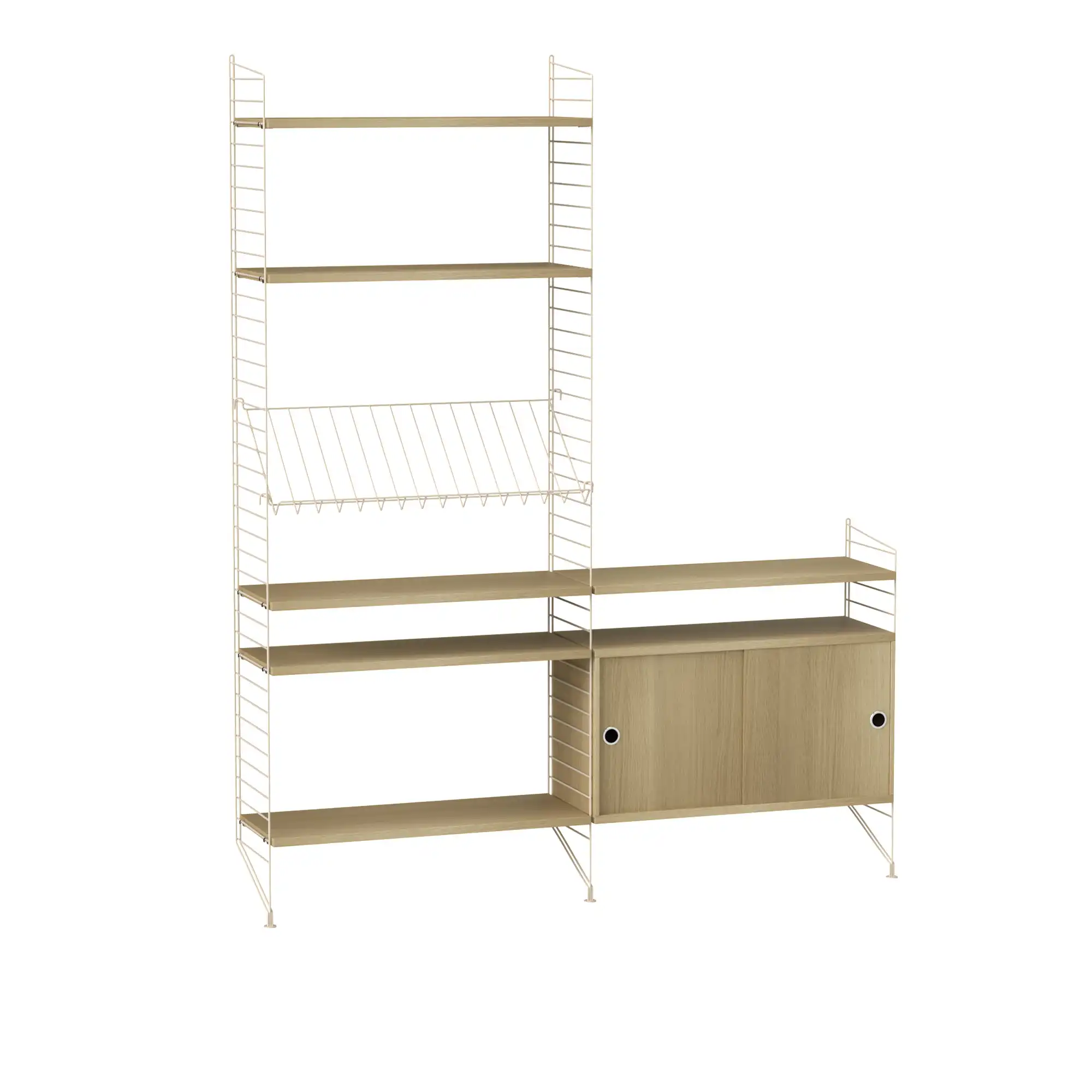 Vardagsrum hyllsystem K ek/beige