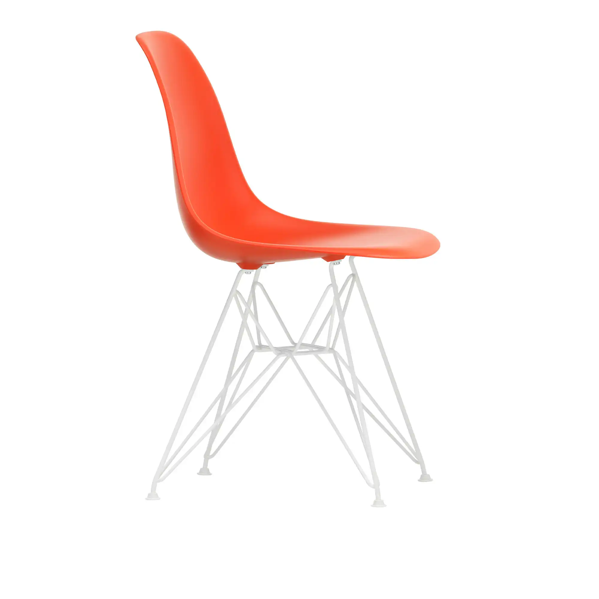 Eames Plastic Chair DSR - 03 Poppy Red - White Base