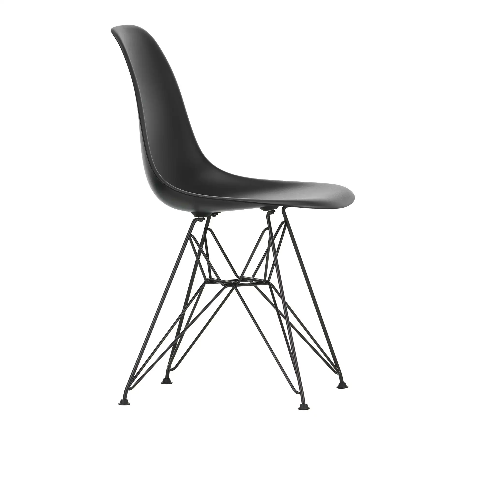 Eames Plastic Chair DSR 12 Deep Black Basic Dark Base