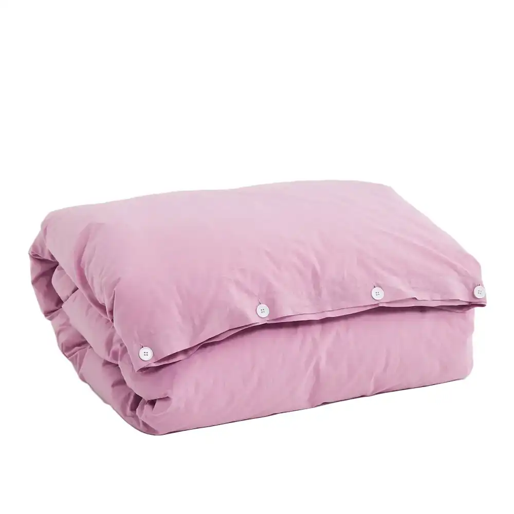 Percale solid duvet cover 150x210cm mallow pink