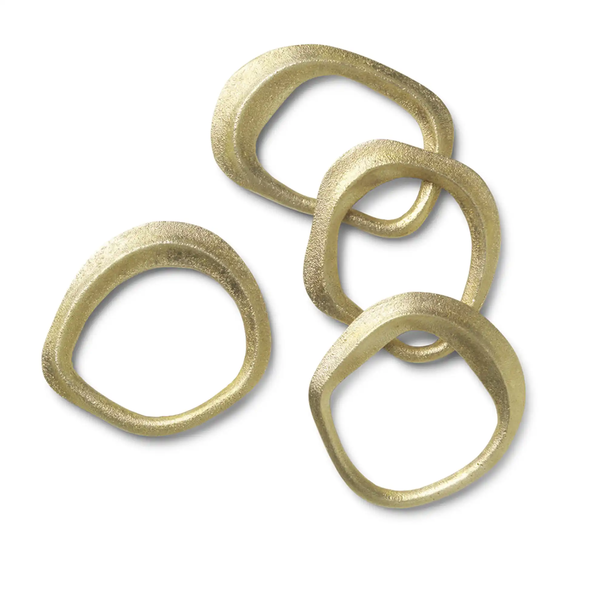 Flow Napkin Rings - Set of 4 - Brass