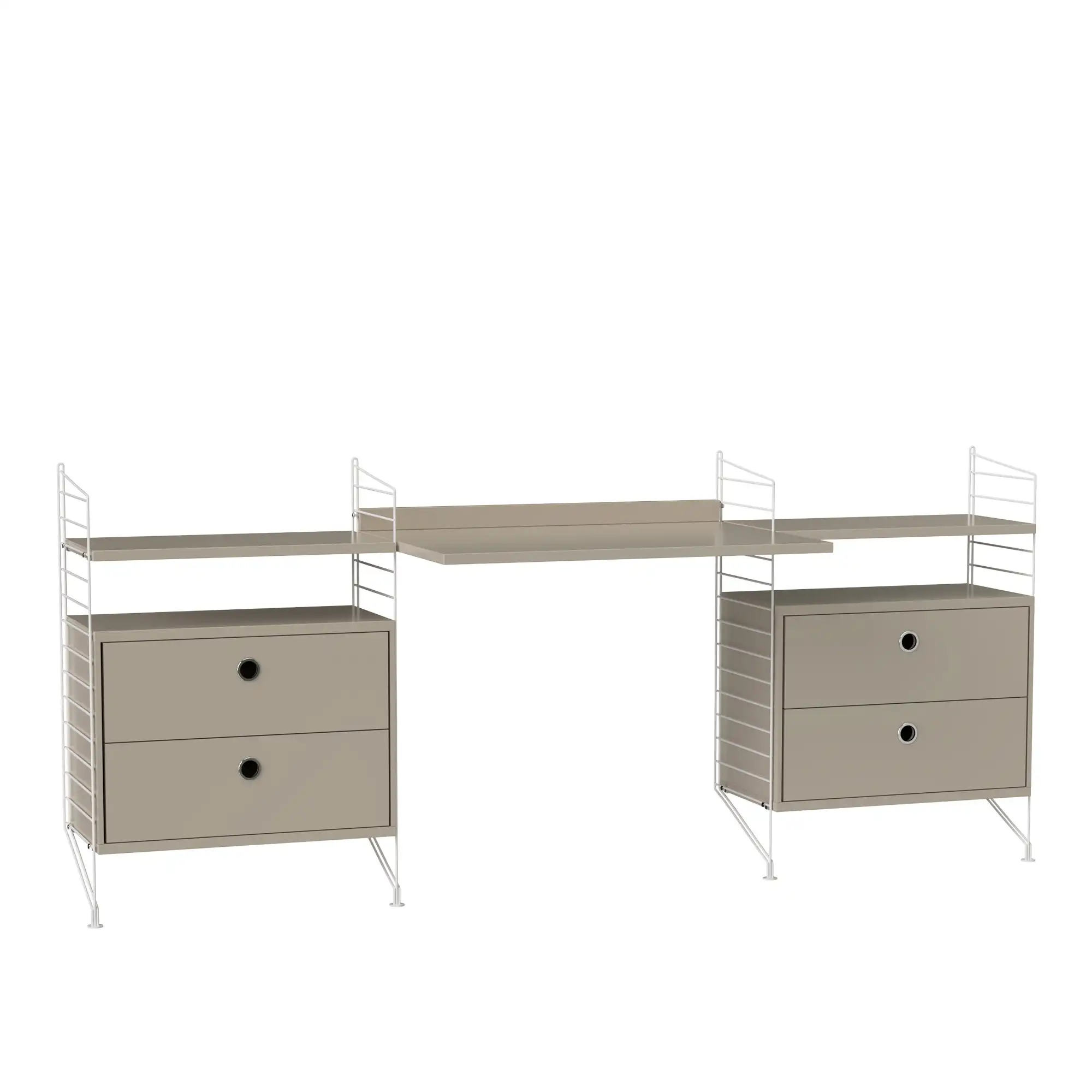 Kontor hyllsystem C beige/vit