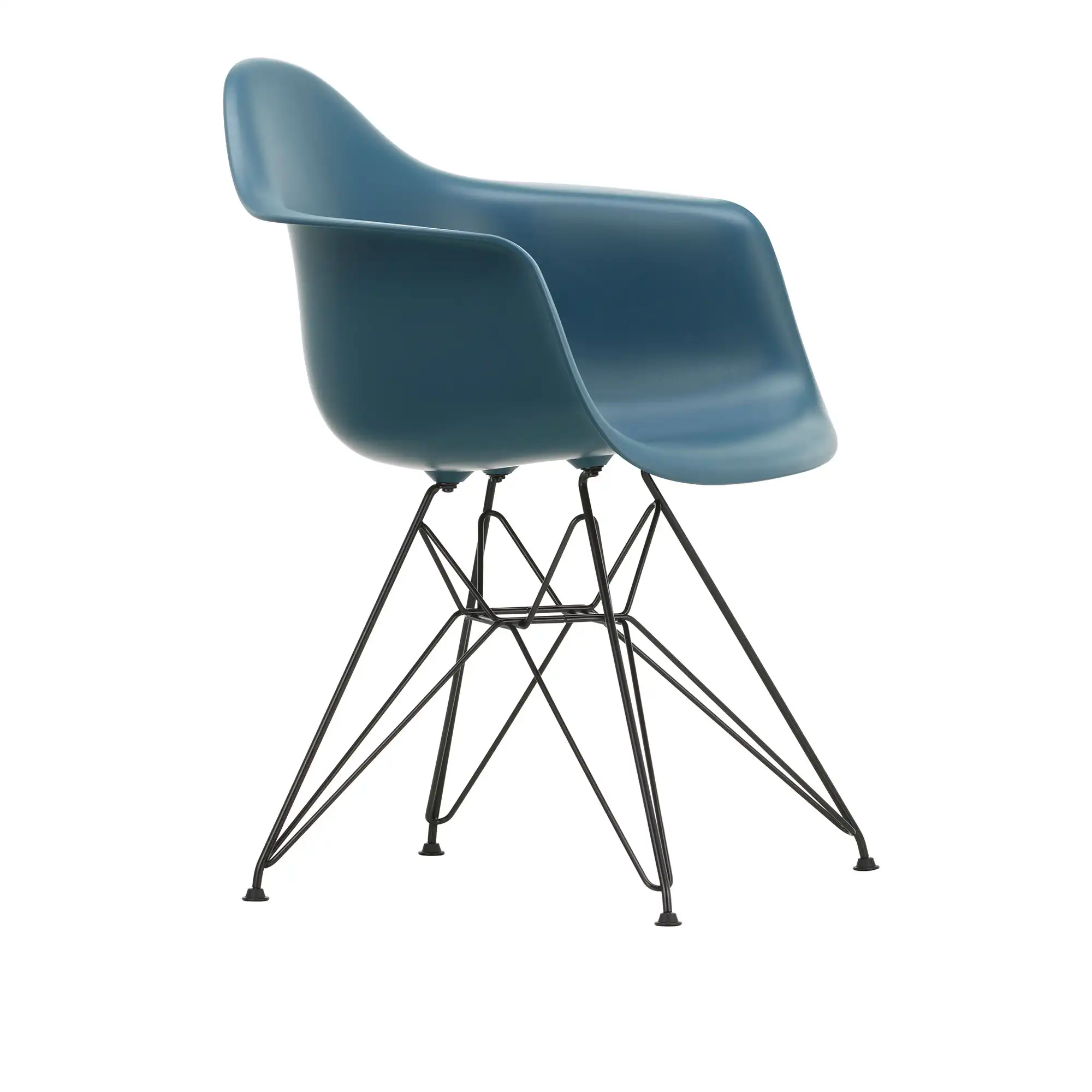 Eames Plastic Armchair DAR 83 Sea Blue Basic Dark Base