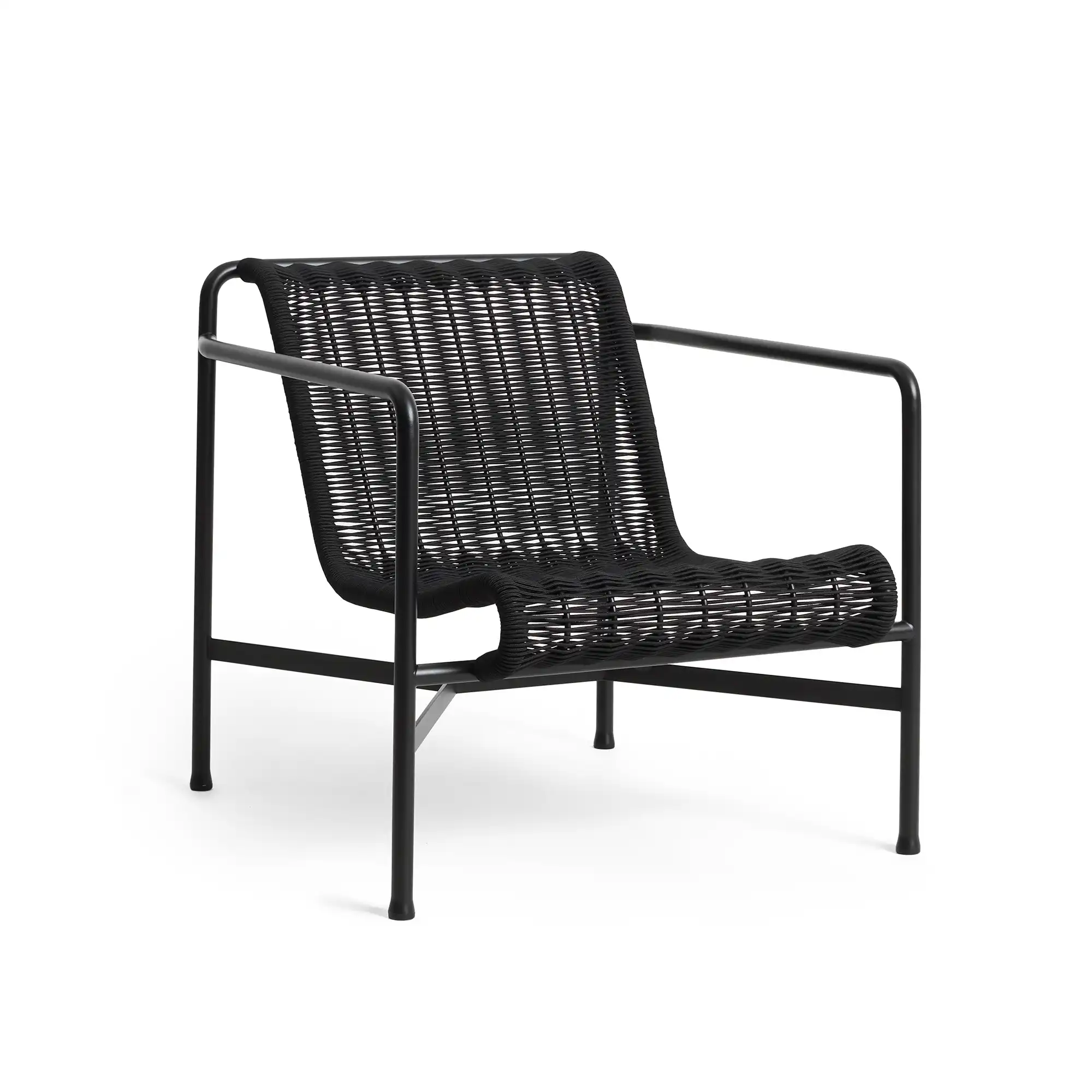 Palissade cord låg loungestol - Anthracite powder coated steel