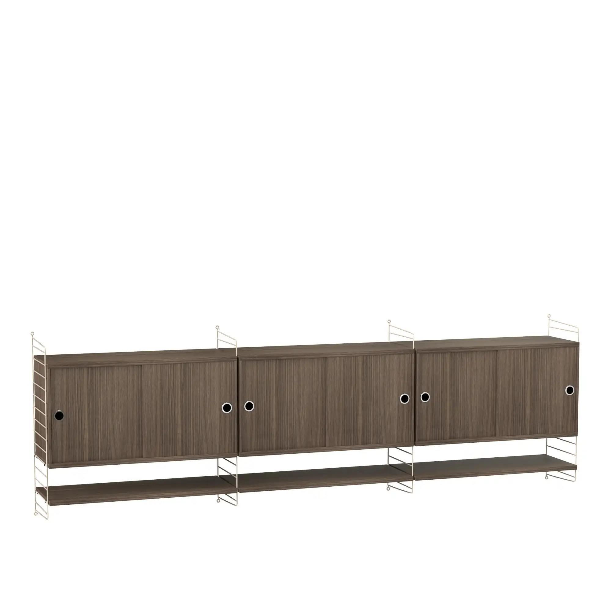Vardagsrum hyllsystem E valnöt/beige