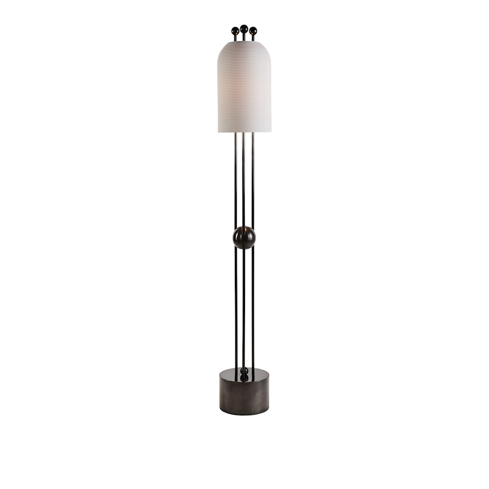 Lantern : Floor Lamp - Aged Brass