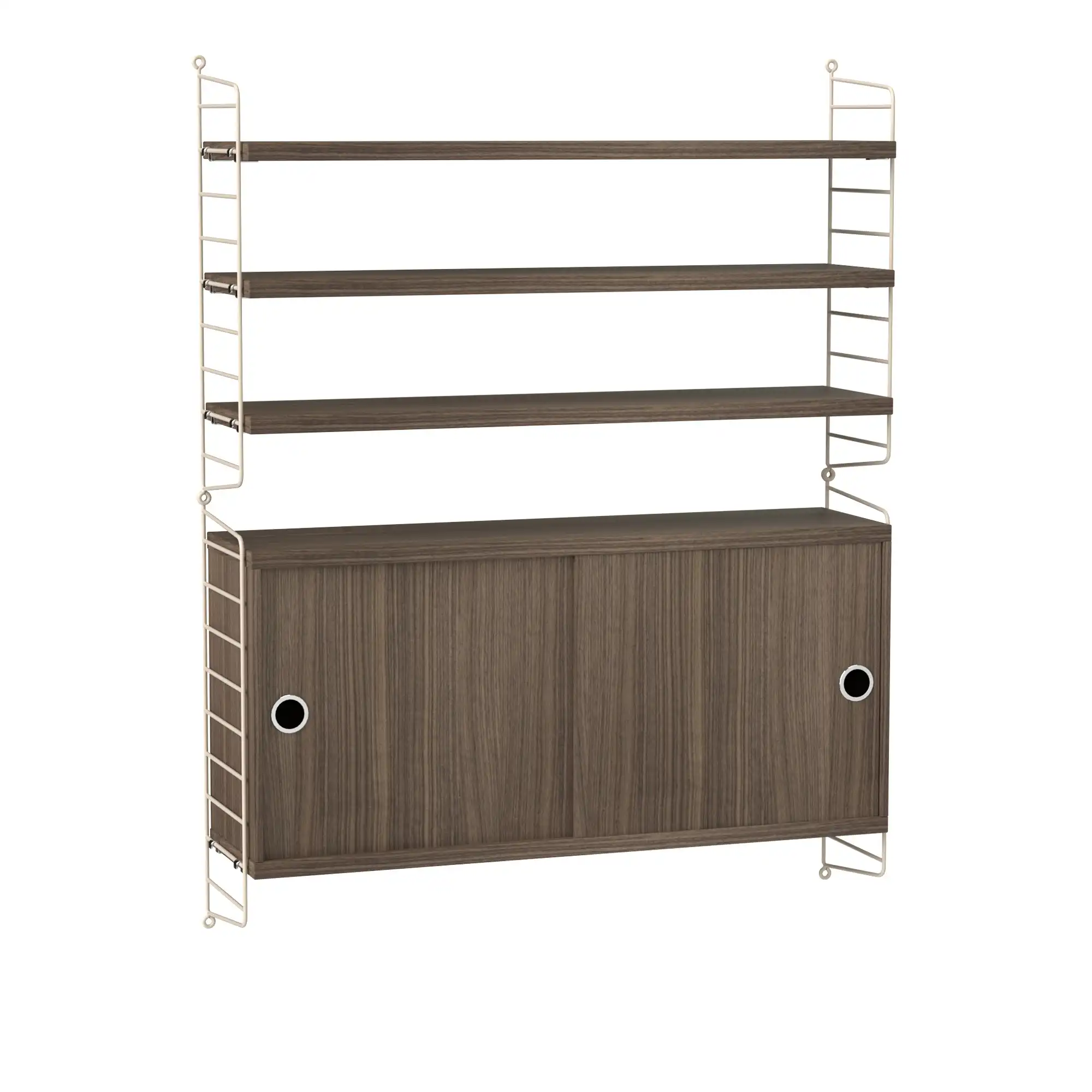 Vardagsrum hyllsystem I valnöt/beige