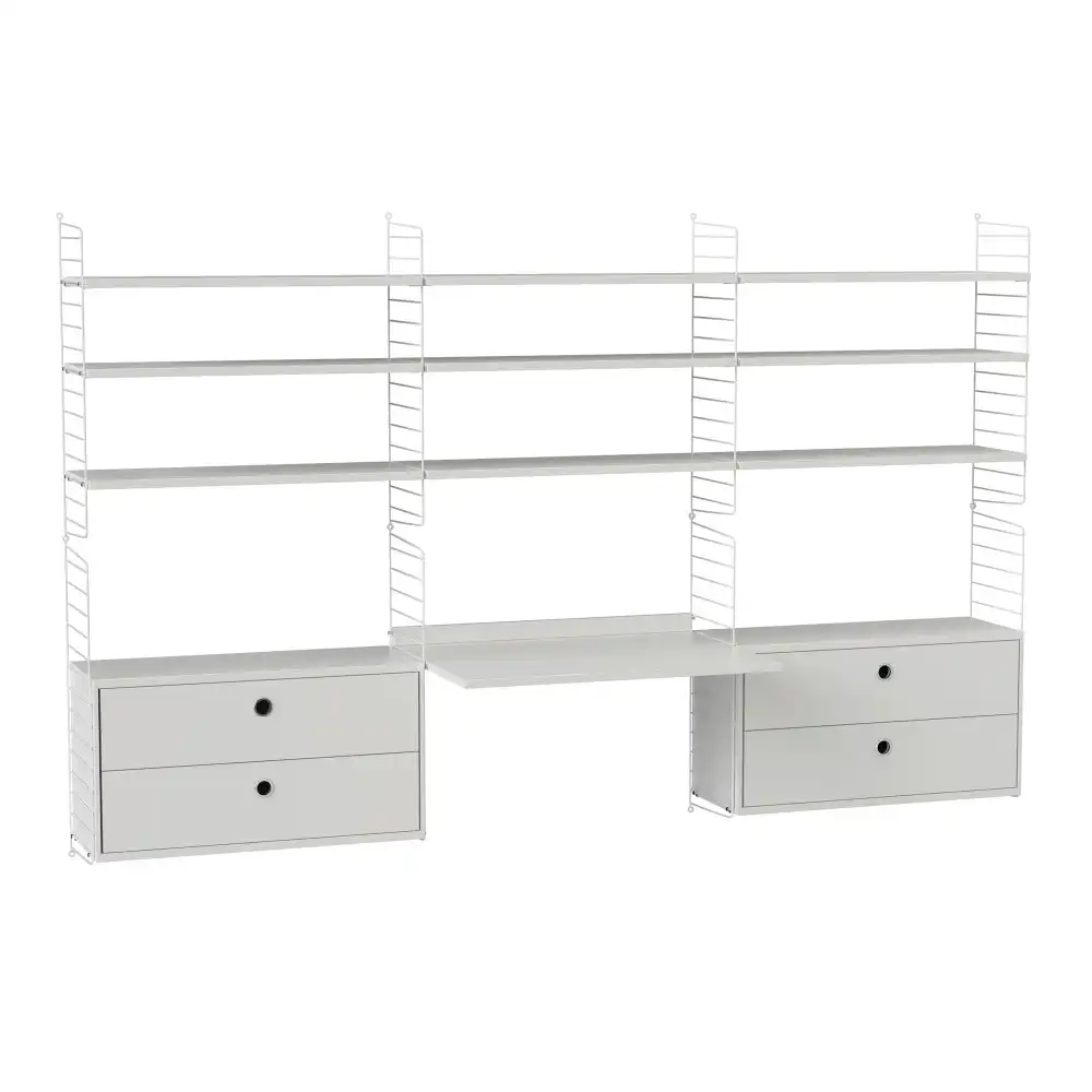Kontor hyllsystem F ask/vit